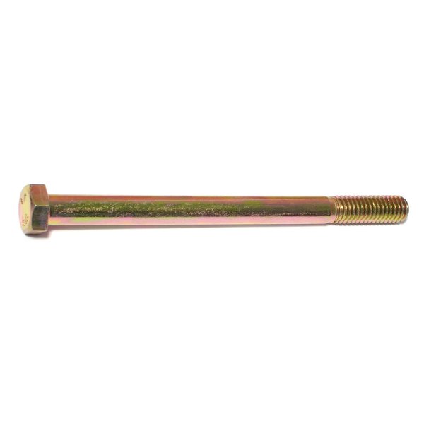 Midwest Fastener Grade 8, 3/8"-16 Hex Head Cap Screw, Zinc Yellow Steel, 5 in L, 25 PK 54358